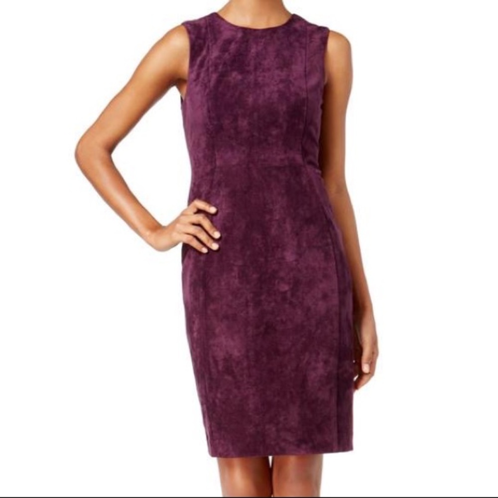 Calvin Klein Suede Sheath Dress